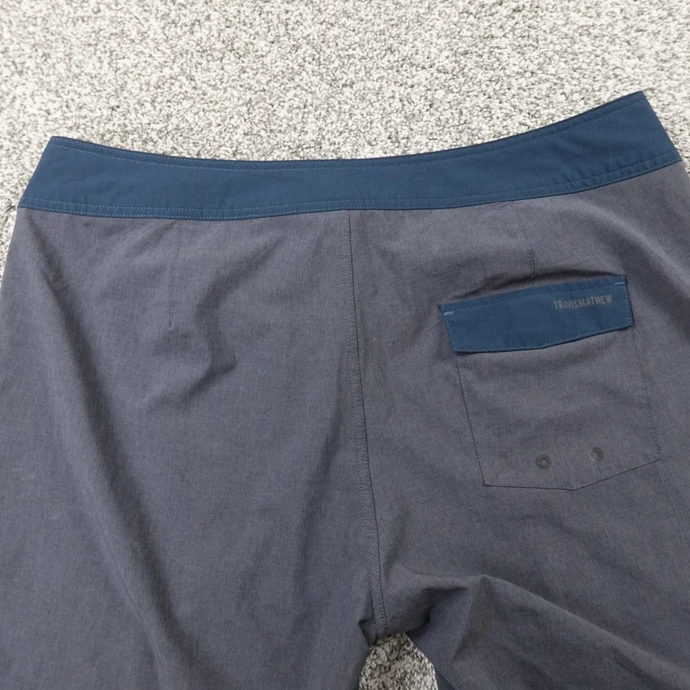 Travis Matthew Shorts Mens XL Blue‎ Gray Board Swim Trunks Surf Performance Golf